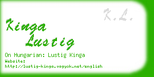 kinga lustig business card